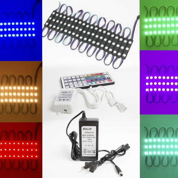 40ft LEDupdates Storefront LED Light RGB Color multicolor change with UL Listed power supply