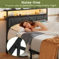 thumbnail image 5 of Twin Size Bed Frame with Storage Headboard & Charging Station, UHOMEPRO Platform Metal Bed Frame with RGB Lights, No Box Spring Needed, Noise Free, Black, 5 of 12