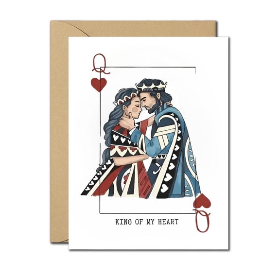 Romantic King & Queen Greeting Card - "King of My Heart" - Perfect for Valentine's Day, Anniversaries & Love Notes
