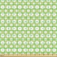 thumbnail image 2 of Ambesonne Retro Fabric by the Yard Upholstery, Inner Circles with Dots, 1 Yard, Pale Green and White, 2 of 5