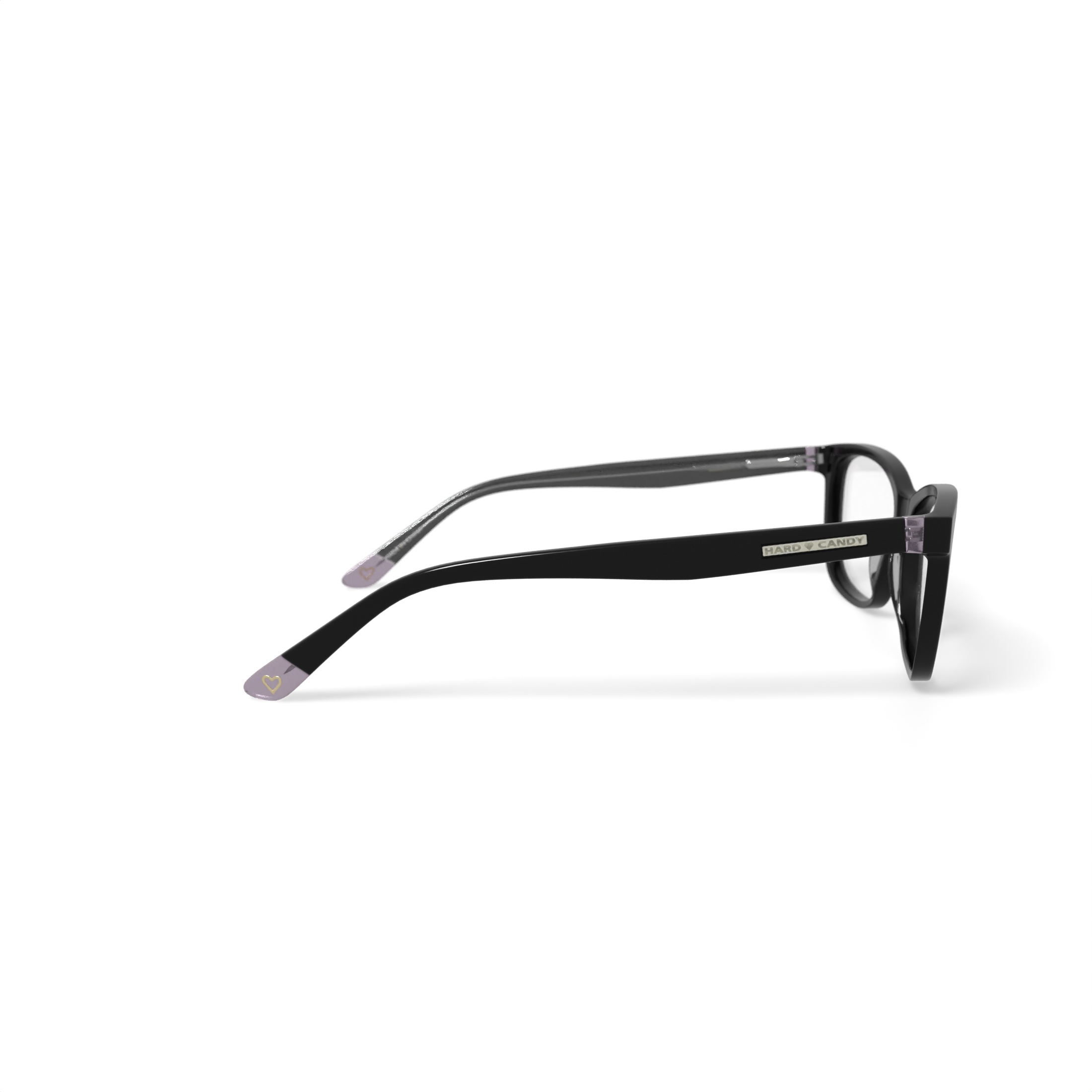 Hard Candy Women's HC38 Square Prescription Eyeglasses with Case, Dark Grey