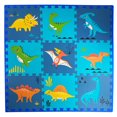 thumbnail image 1 of Kids 9 pc Floor Tiles – Dinosaurs – Teal/Blue, 1 of 2