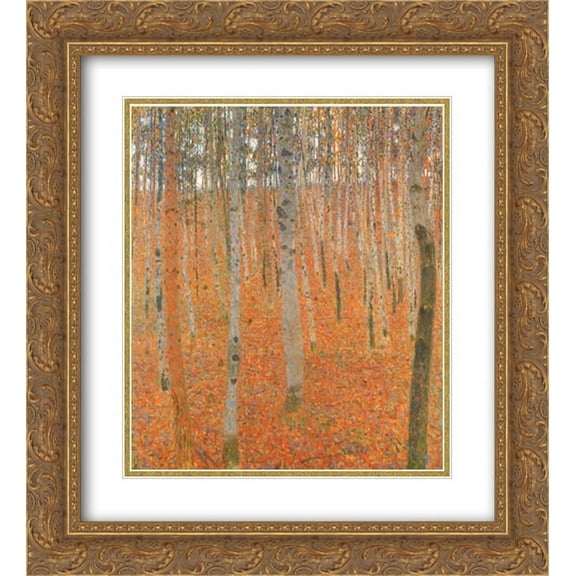 Forest of Beeches, c.1903 2x Matted 20x24 Gold Ornate Framed Art Print by Gustav Klimt