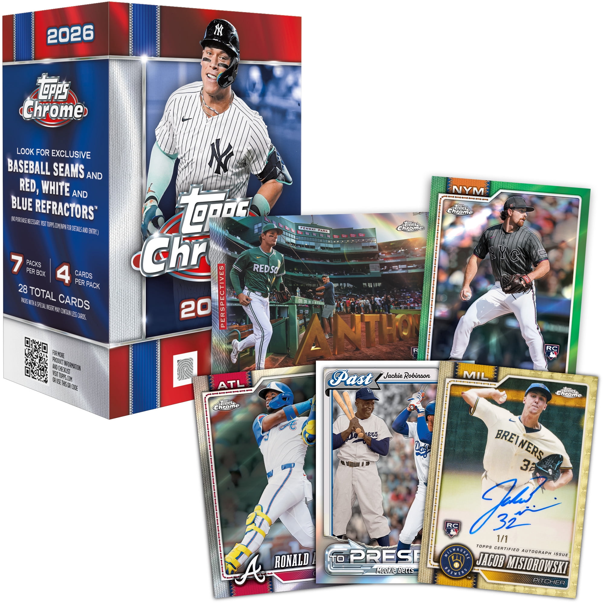 2026 Topps Chrome Baseball Trading Cards Blaster Box