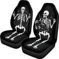thumbnail image 4 of Jiueut Skull Print 2PCS Car Seat Covers, Breathable Auto Seat Cushion Scratch-Resistant Sedan Interior Covers Easy to Clean Bucket Seat Cover Fit for Vans Suv Truck, 4 of 7