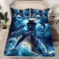 thumbnail image 2 of Erosebridal 3D Dolphin Twin Sheet Sets, Coastal Ocean Bedding Twin Size, Lighthouse Decor 3-Piece, 2 of 7