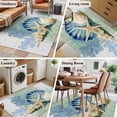 thumbnail image 5 of 3'x5' Rug for Living Room Bedroom, Blue Coastal Starfish Washable Area Rugs Non-Slip Carpet Mats, Grey Sage Green Nautical Coral Summer Indoor Low Pile Area Rug Runner for Kitchen, Mudroom, 5 of 8