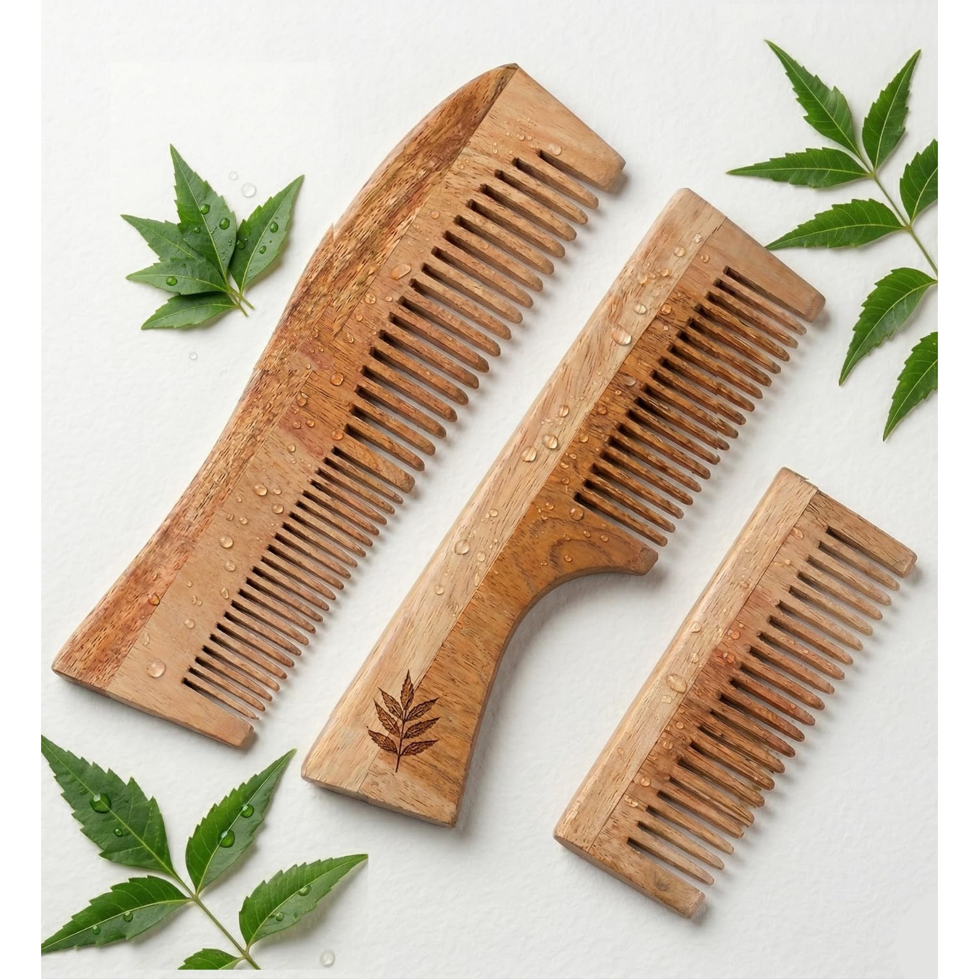 Wooden combs combo Hair Comb Set (Pack of 3) By Indian Handmade