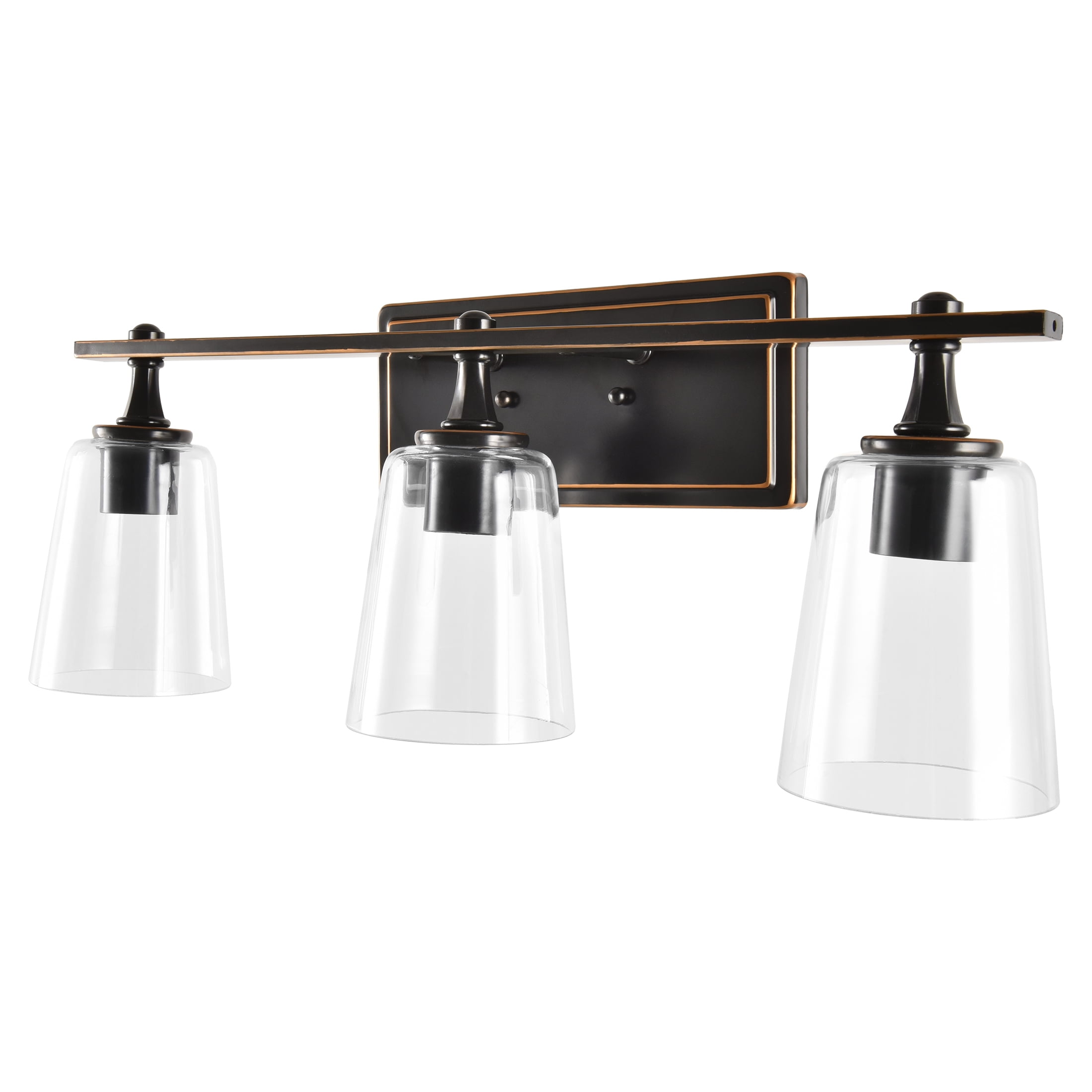 Better Homes & Gardens 22" Modern 3-Light Bronze Vanity Light, Glass Shades, Bulbs Not Included