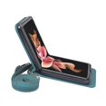 thumbnail image 3 of For Samsung Z Flip 3 Hardware All In One Case Z Flip 3 Wallet Lanyard Simple Case #green, 3 of 3