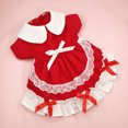 thumbnail image 3 of CBFFDC Pet Clothing Floral Lace Bowknot Pet Lolita Collar Ruffle Hem Two legged Design Spring Summer Clothes for Small Dogs, 3 of 6