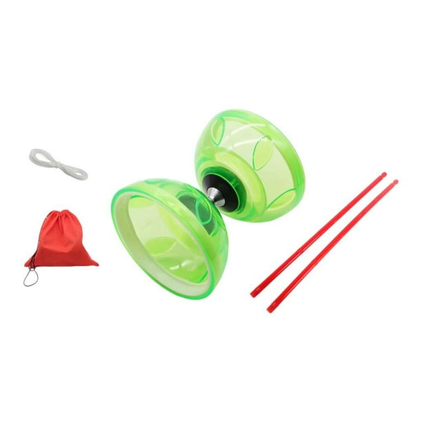 Juego de accesorios de diábolo chino. Divertido juego con dos palos. Yoyo chino práctico para... Verde