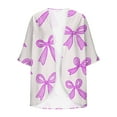 thumbnail image 6 of SEAOPEN Women's 3/4 Sleeve Open Front Cropped Cardigan Sweater Elegant Shrugs for Women Hot Pink,L, 6 of 6