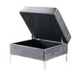 thumbnail image 4 of Inge Grey Velvet Storage Ottoman - , ,, 4 of 9