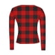 thumbnail image 5 of RKSTN Women's Long Sleeve Ribbed Knitted Shirts Oversized Crewneck Plaid Print Slim T Shirts Top Womens Casual Plus Size Round Neck Checkered Printed Stretch Loose Comfy Tee Fall Spring Clothes, 5 of 7