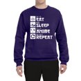 thumbnail image 2 of Wild Bobby, Eat Sleep Anime Repeat, Anime, Unisex Crewneck Graphic Sweatshirt, Purple, X-Large, 2 of 4