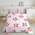 thumbnail image 2 of Erosebridal Lips Bowknot Comforter Sets Queen Size,Pink Red Bedding Queen Comforter Set,Kawaii Bow Bedding Sets Queen with Comforter,Breathable Teenager Bedroom Decor,Reversible,3 Pieces, 2 of 8