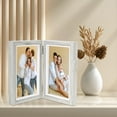 thumbnail image 4 of OULII Folding Picture Frame Gray Blue Dual Photo Display Homeowners 1Set, 4 of 8