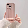 thumbnail image 2 of for iPhone 15 Plus Case Cute Matte 3D Stripe Air Cushion Design Fashion Soft Rubber Silicone Protective Phone Cover Case for Women Girls (Pink Sand, iPhone 15 Plus), 2 of 14