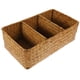 thumbnail image 1 of Cesta de almacenamiento tejida con 3 compartimentos, organizador de artículos diversos de mesa, soporte para control remoto, 1 of 6