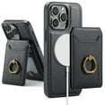 thumbnail image 2 of 2 in 1 Retro Phone Case  Applicable to iPhone 16 Pro Max  Magnetic Wireless Charger Phone Cover,Card Slots and Metal Ring, 2 of 6