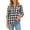 Black, variant on Lenpel Long Sleeve Shirts for Women Fall Plaid Collared Button down Shirts with Pockets Fashion Curved Hem Tops(Yellow,X-Large)
