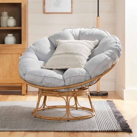 Better Homes & Gardens Papasan Chair, Grey Linen