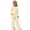 Light Yellow, variant on CPNG Girls 2 Piece Outfit Set Solid Color Long Sleeve Slim Top and Matching Wide Leg Lightweight Casual Sweatsuit Set
