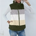 thumbnail image 4 of Virmaxy Womens Winter Sherpa Fleece Vest Color Block Fuzzy Fleece Coat Sleeveless Full Zip up Mock Neck Plush Jacket Warm Winter Coat Outerwear Olive Green XL, 4 of 7