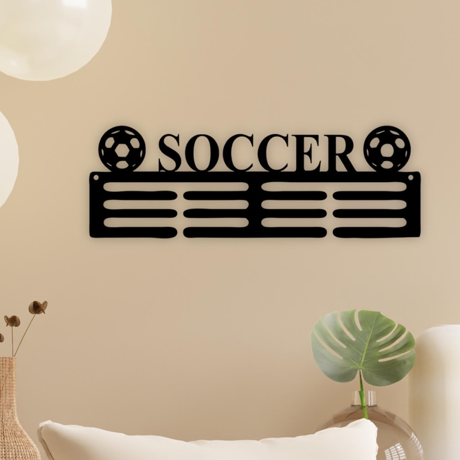 Organizador Premios Deportivos Soporte Para Medallas Deportivas CREATCABIN - Colgador Con Diseño De Futbol - Más De 60 Medallas Premios Trofeos