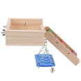 thumbnail image 4 of Casa de madera para hámster, Animal PEQUEÑO, jaula para ratón, ardilla, escalera, columpio para ático, juguete Multicolor, 4 of 8