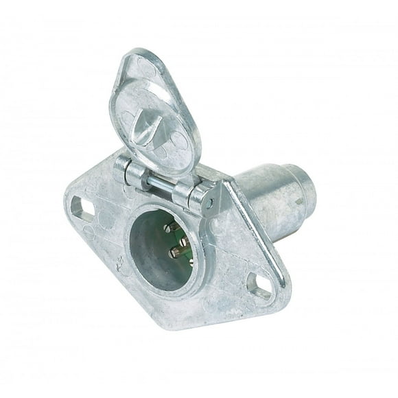Hopkins MFG Trailer Wiring Connector 48435 Vehicle Side; 6 Pole Round; Die-Cast Zinc; Carded
