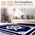 thumbnail image 2 of ODIKA 2'x3' Machine Washable Non-Slip Area Rug, Customized Ship Wheel with Rope Border for Marine High Traffic Rug, Blue, 136209, 2 of 7
