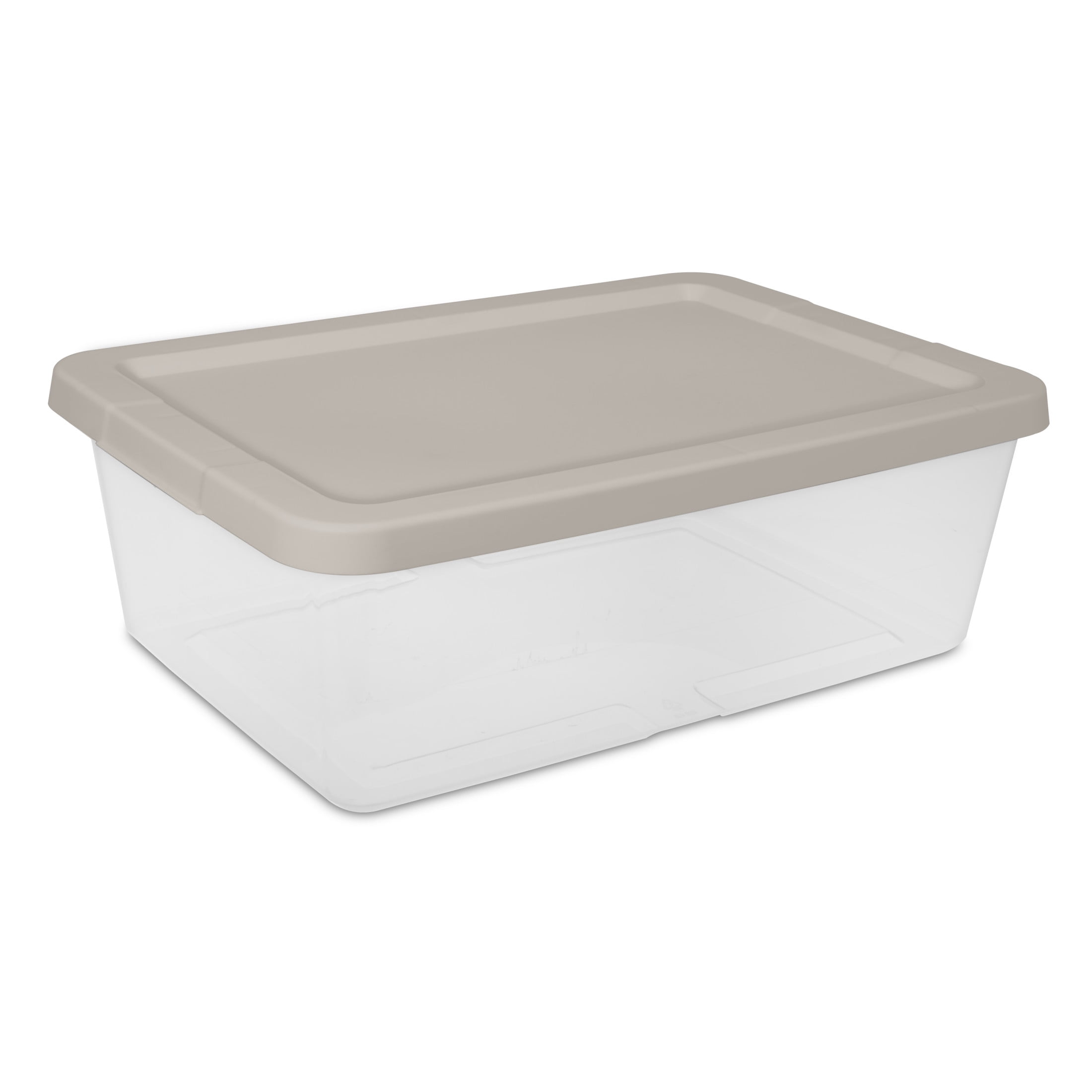 Sterilite 12 Quart Storage Box Plastic, Grey Pumice