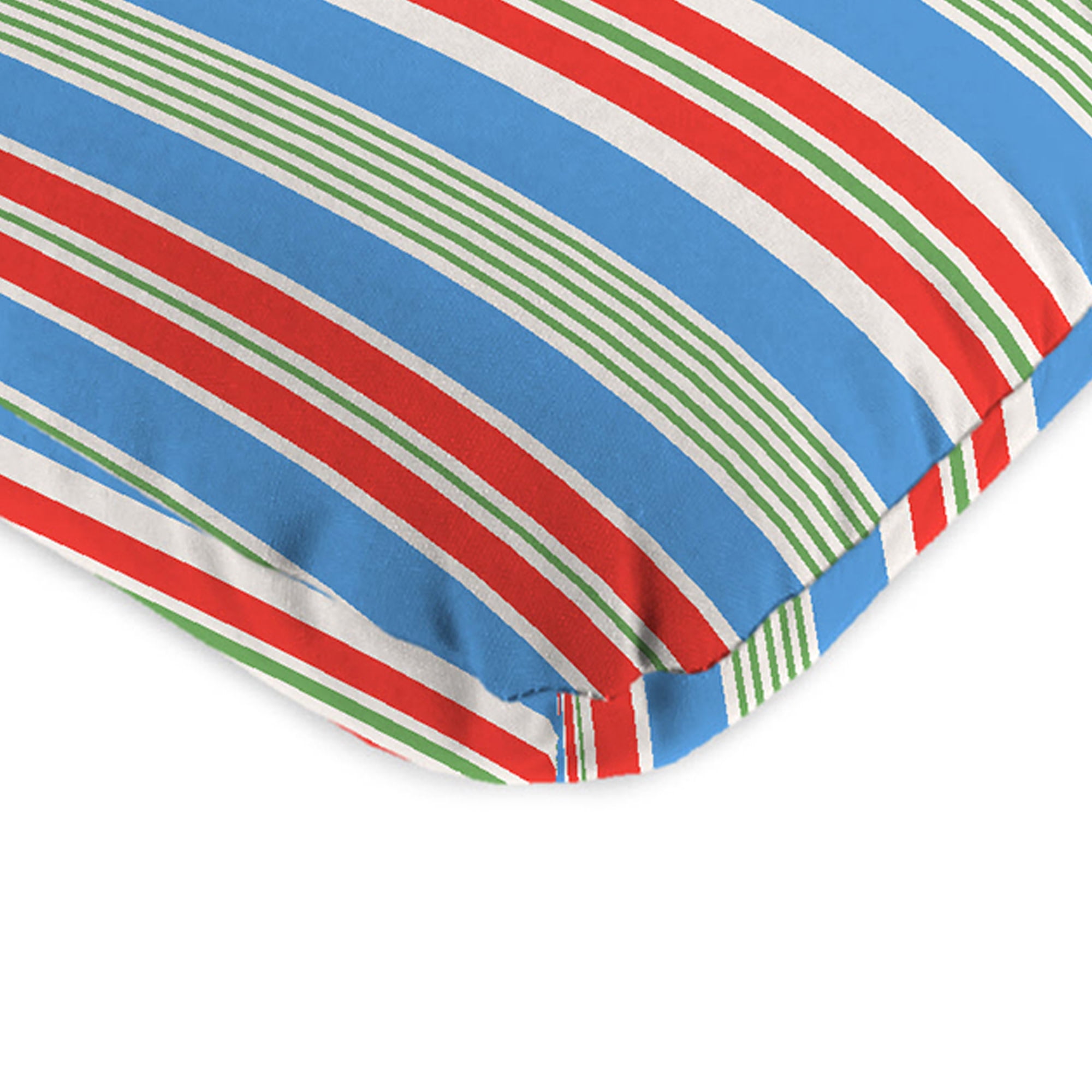 Jordan Manufacturing 45" x 22" Rolland Opal Multicolor Stripe Rectangular Outdoor Chair Cushion with Ties and Hanger Loop
