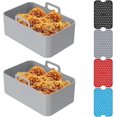 thumbnail image 3 of Sartén de silicona para freidora de aire con asa, revestimiento reutilizable para freidora de aire, cesta de silicona resistente al calor para freidora de aire Man Jia, 3 of 5