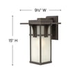 thumbnail image 5 of Hinkley Lighting 2234 15" Height 1-Light Lantern Outdoor Wall Sconce with Etched Seedy Shade from the Manhattan Collection, 5 of 9