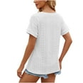 thumbnail image 4 of FAIWAD Womens Tops Summer Short Sleeve V Neck T-Shirts Casual Loose Hollow Pullover Tops, 4 of 4