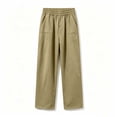 thumbnail image 6 of BADHUB Mens Chino Pants Straight Fit Drawstring Pant Lightweight Flat Front Loose Fit Trousers with Pockets Khaki M, 6 of 6