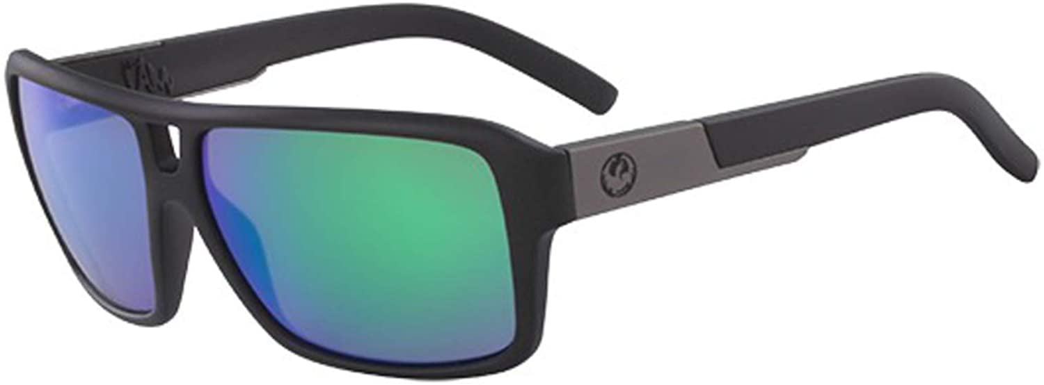 Dragon Alliance The Jam Matte Black Frame with Green Ion Lumalens Sunglasses