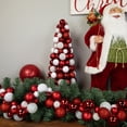 thumbnail image 3 of Northlight 3-Finish Shatterproof Ball Christmas Tree with Tinsel - 15.75" - Red and White, 3 of 5