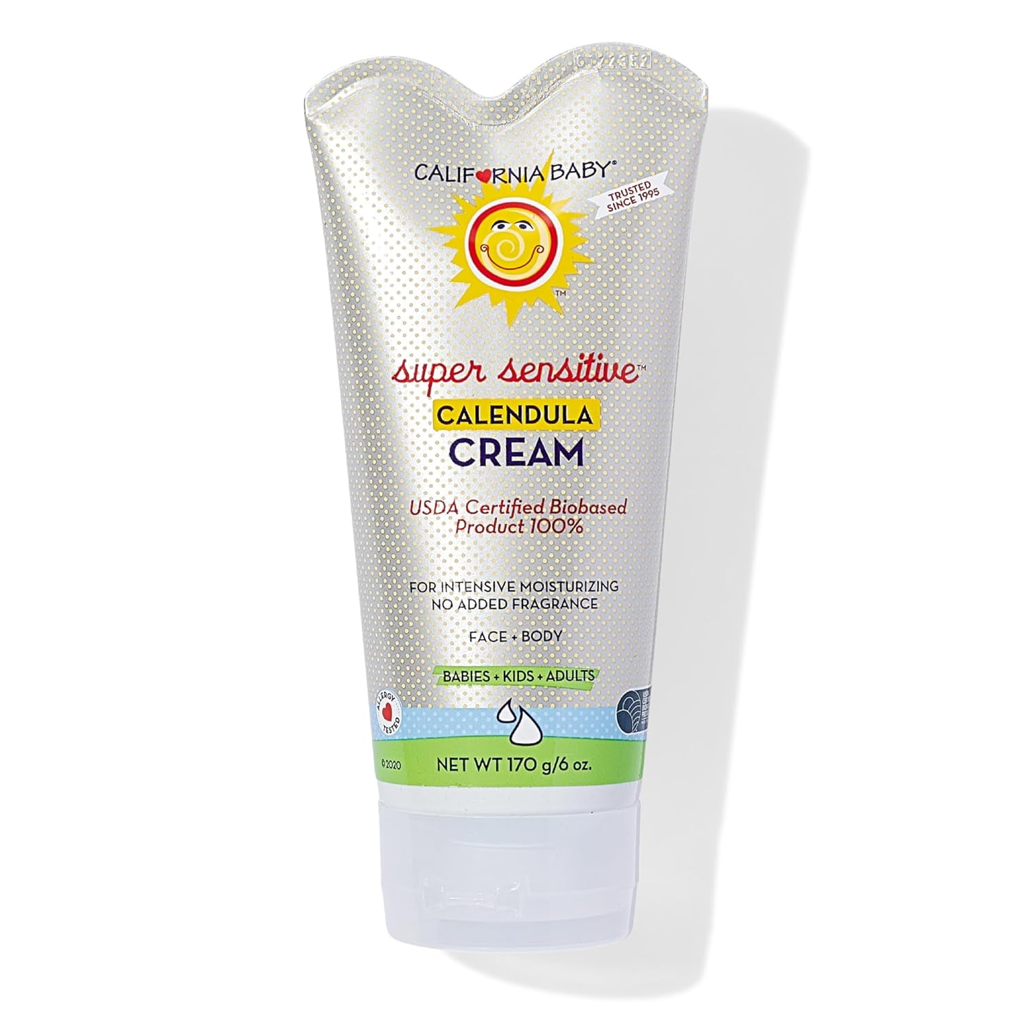 California Baby Calendula Cream , Soothing Baby Cream , Allergy Friendly , Plant-based , Soothes and Moisturizes Irritated, Dry Skin On Face and Body , 6 oz