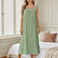 thumbnail image 2 of Admvng Women's Nightgown Sleeveless Square Neck Pajama Ruffled Straps Casual Sleep Dress, 2 of 9