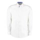 thumbnail image 1 of Kustom Kit - Camisa de manga larga Modelo oxford contraste de  superior hombre caballero - Trabajo/Fiesta/Verano (Blanco/Azul medio), 1 of 2
