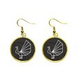 thumbnail image 1 of Abstract origami Peacock forma geométrica Ear Dangle Golden Drop Earring Jewelry Mujer Unbranded M, 1 of 3
