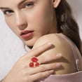 thumbnail image 3 of Vintage Oval Round Stone Statement Ring for Women Gold Plated Elegant Colorful Birthstone Flower Beaded Adjustable Open Wrap Finger Rings Comfort Fit Antique Art Deco Jewelry, 3 of 12