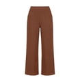 thumbnail image 6 of Idoravan linen pants women high waisted Women Spring Summer High WaistedCasual Solid Color Pockets Long Pants, 6 of 7