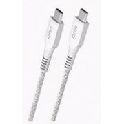 Onn 10ft USB-C to USB-C Braided Charging Cable, USB-IF Certified, White - Compatible with iPhone, Samsung, Pixel, iPad Pro