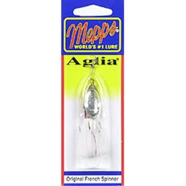 Mepps Dressed Aglia Inline Spinner, Silver & White, 1/6 oz