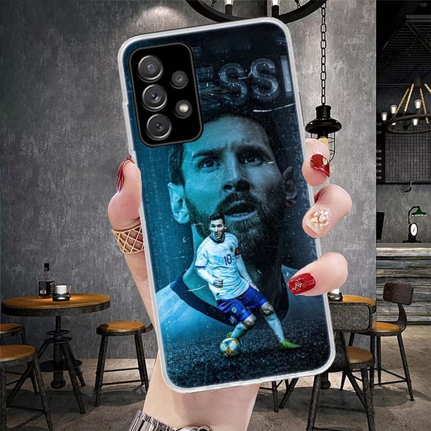Funda de teléfono de fútbol Superstar m-messi 10 para Samsung Galaxy A54, A53, A52, A34, A33, A32, A24, A23, A22, A14, A13, A12, A04S, A03S, A02S xuanjing unisex